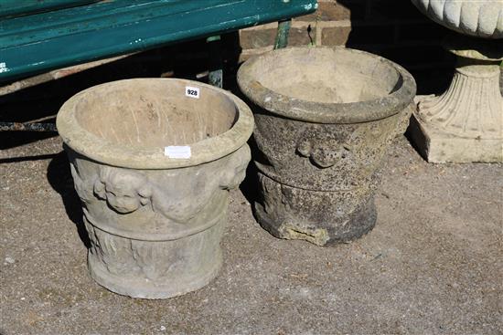 Two small garden urns
